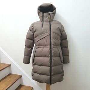NWT INDYEVA Down Puffer Jacket Coat with Hood Light Brown Small